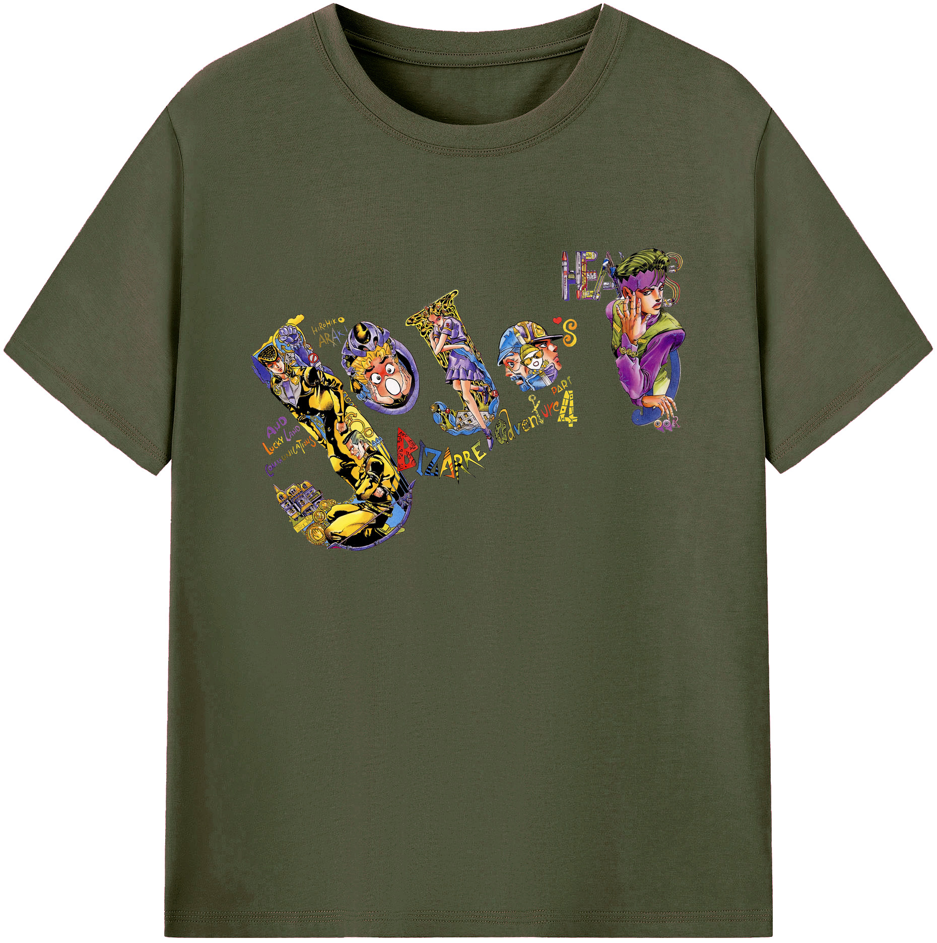 （画像用） ジョジョの奇妙な冒険 JoJo's Bizarre Adventure 綿100％ メンズ半袖Tシャツ｜肌触りやわらか＆通気性